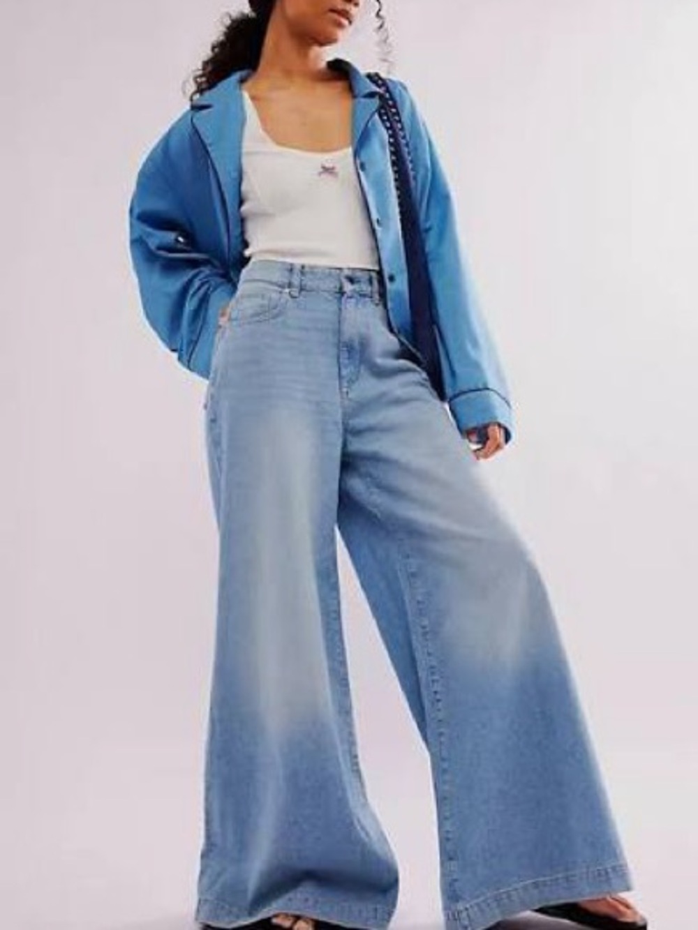 DL1961 Lucila Ultra Wide Leg Jeans 25 NWT Anthropologie High Rise 33”